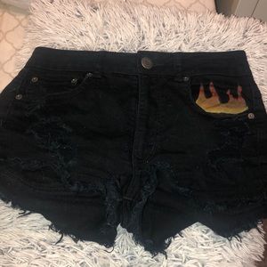 American Eagle jean shorts with design